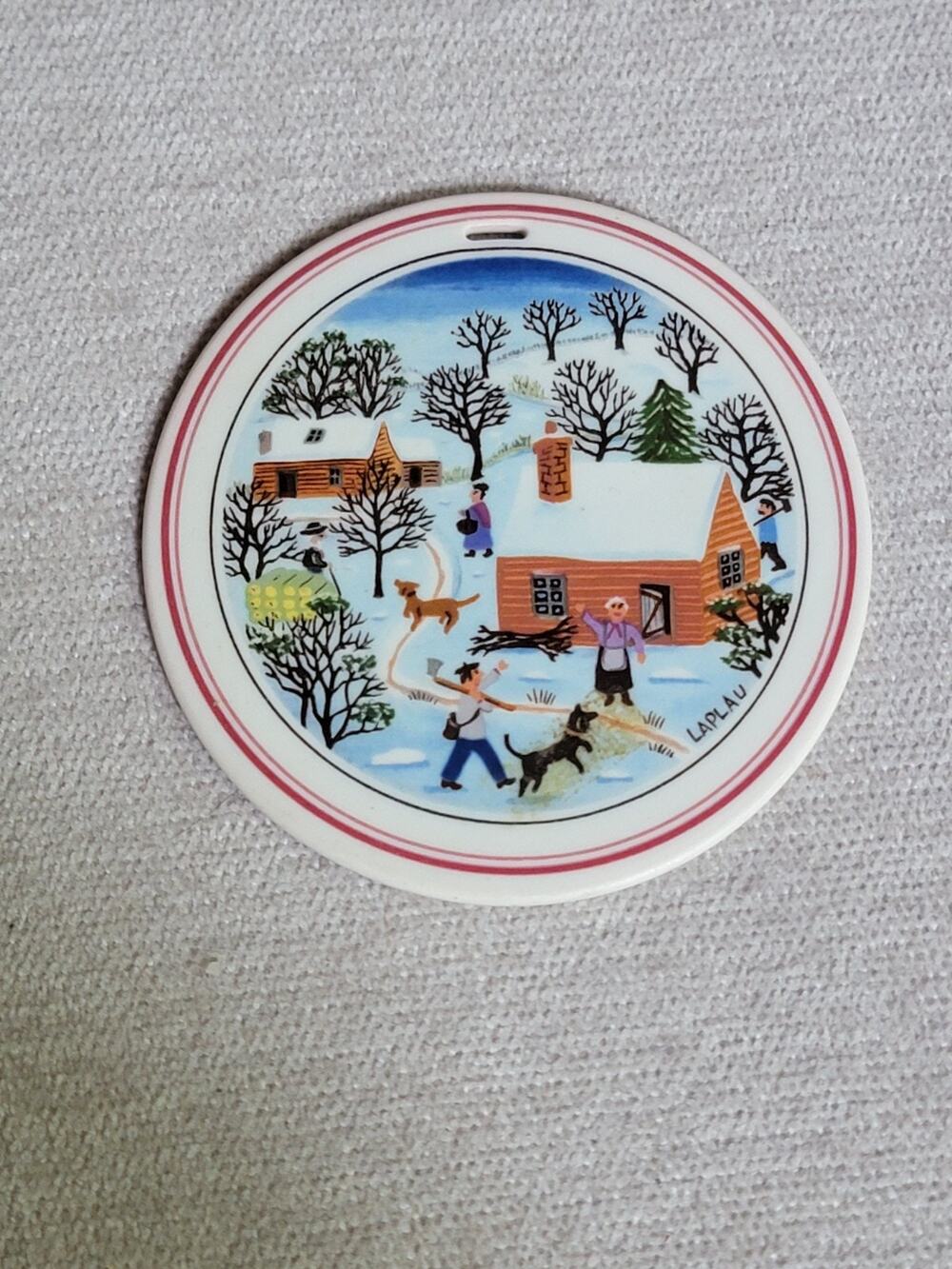 Villeroy & Boch Naif Laplau Round Double-Sided Christmas Ornament no string
